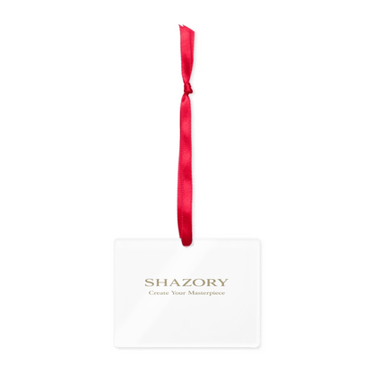 Custom clear acrylic ornament with personalized photo or design from Shazory