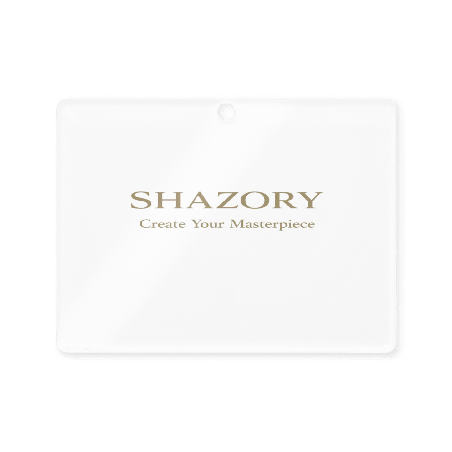 Alternate angle of custom clear acrylic ornament — personalized design with acrylic ornament
