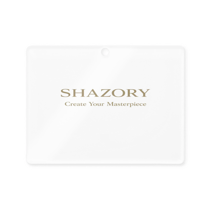Alternate angle of custom clear acrylic ornament — personalized design with acrylic ornament