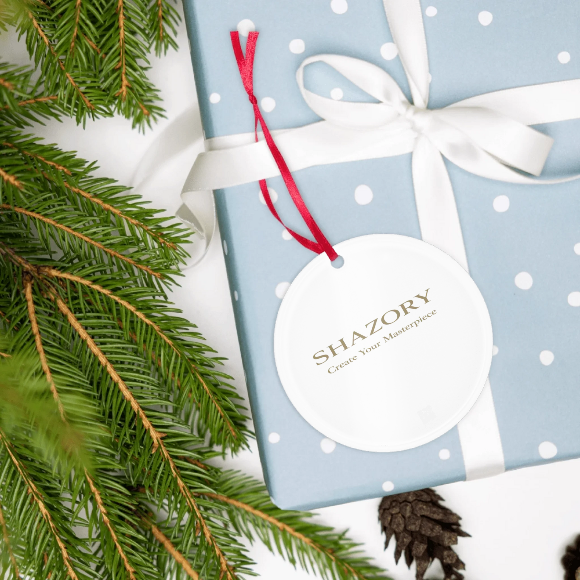 Custom clear acrylic ornament shown in use — acrylic ornament made for everyday styling