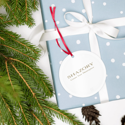 Custom clear acrylic ornament shown in use — acrylic ornament made for everyday styling