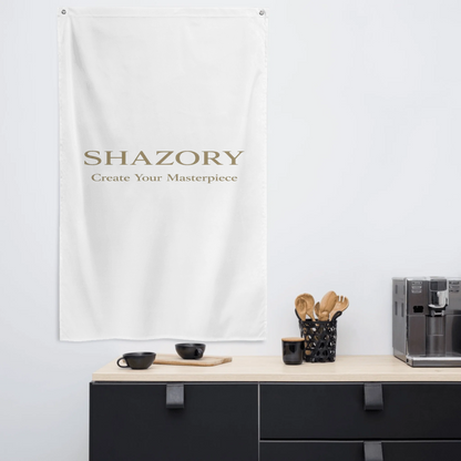 Made-to-order Shazory all-over wall flag — personalized textile gift