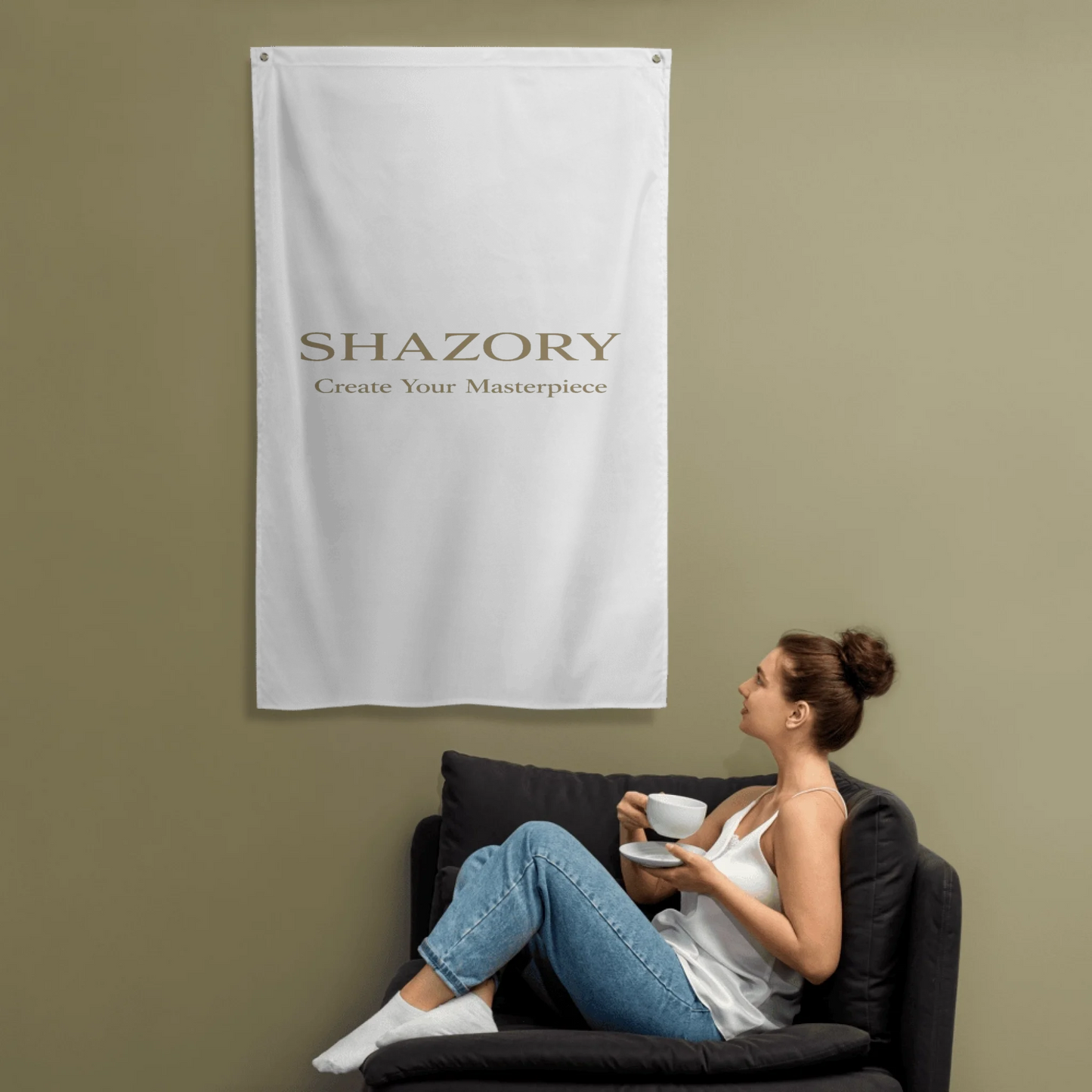 Custom all-over wall flag alternate styling — personalized dorm decor for any occasion