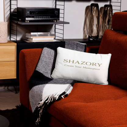 Lifestyle styling of personalized soft accent pillow — accent pillow ready for daily use