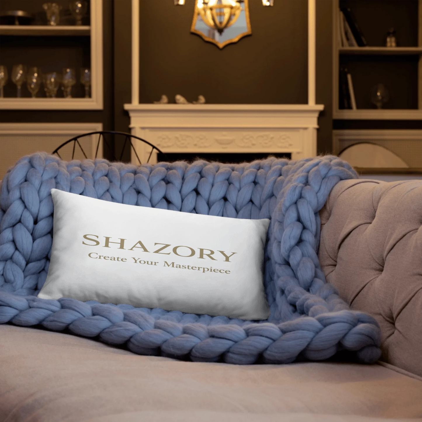 Alternate angle of custom soft accent pillow — personalized design with accent pillow