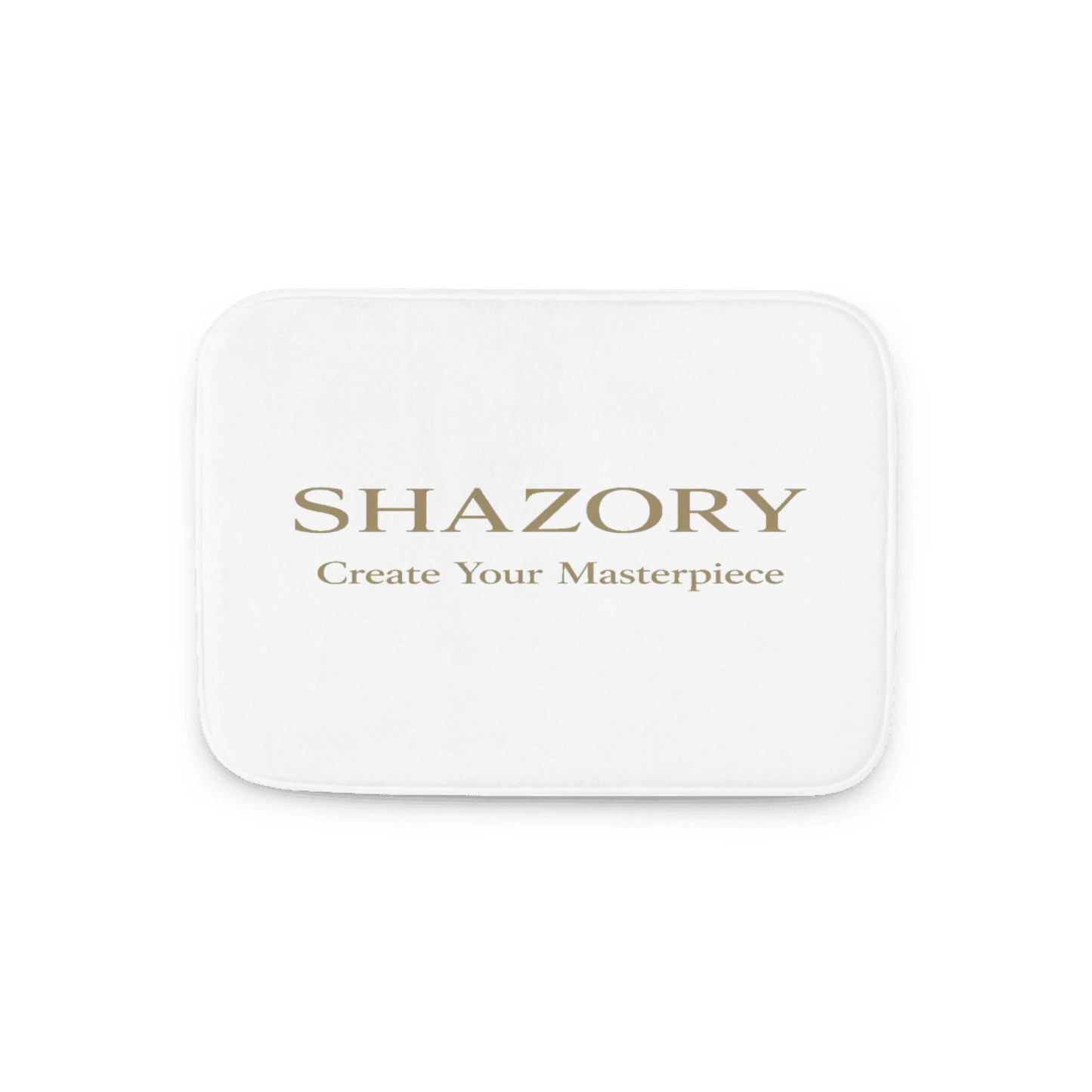 Custom memory foam bath mat with personalized design from Shazory