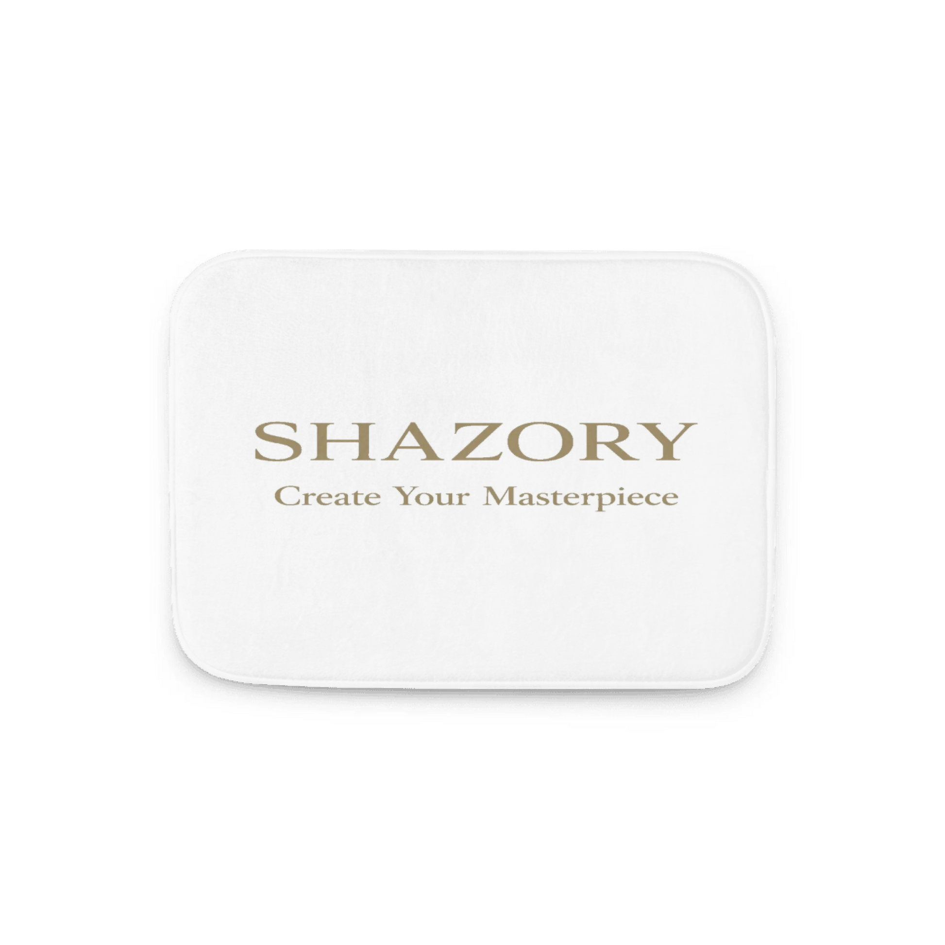 Custom memory foam bath mat with personalized design from Shazory