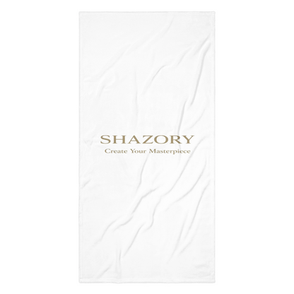 Front view of personalized all-over beach towel — beach gift for everyday use