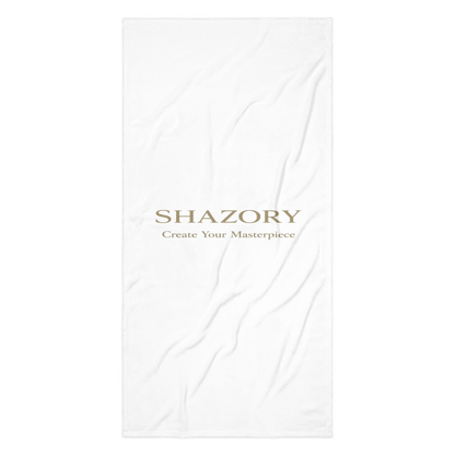 Color or size variation of personalized all-over beach towel — custom beach towel