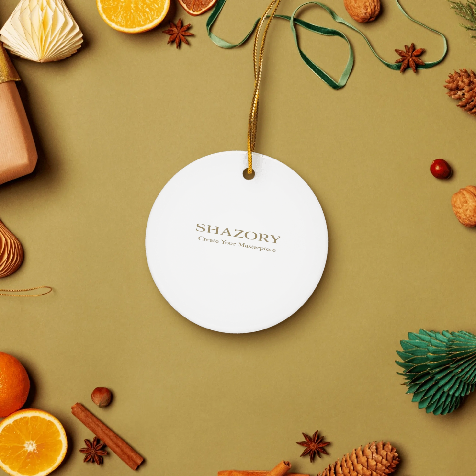 Ceramic Ornament — personalized photo or design printed on ceramic ornament from Shazory