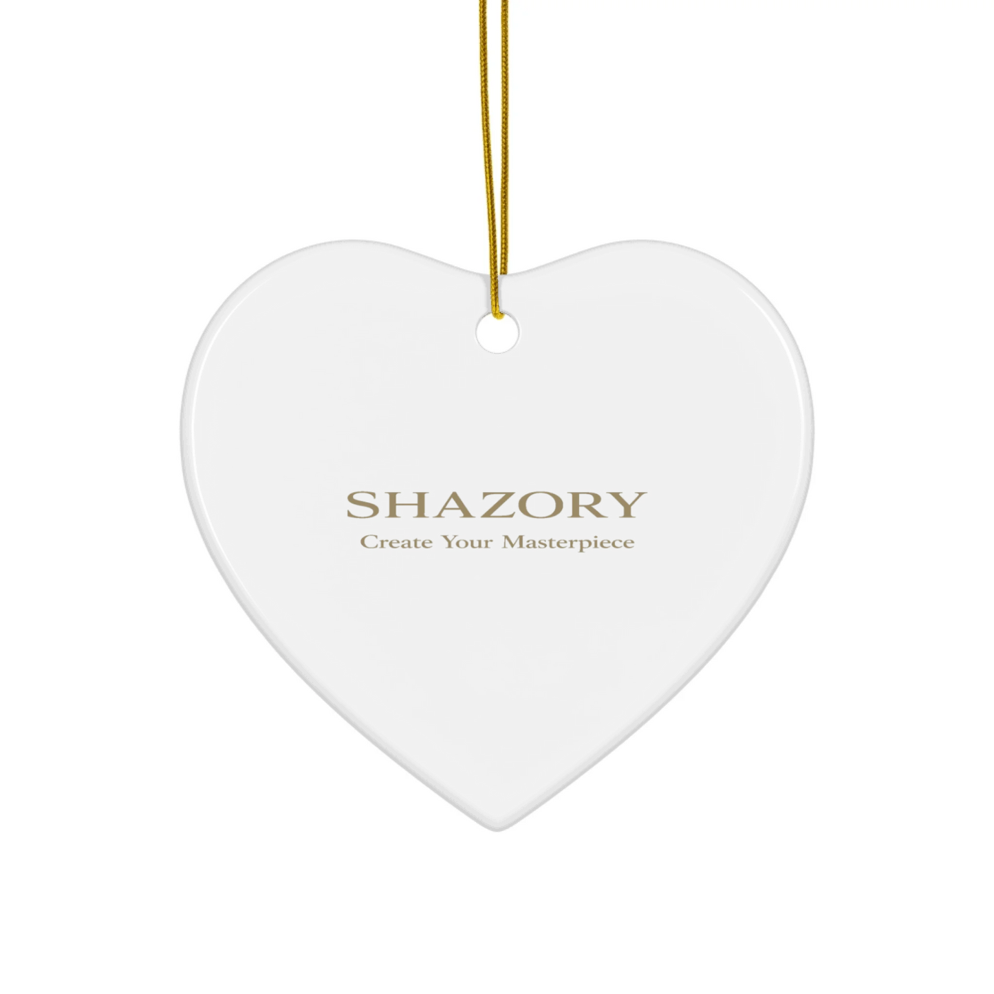 Alternate angle of custom ceramic ornament — personalized design with ceramic ornament