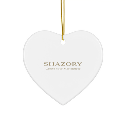 Alternate angle of custom ceramic ornament — personalized design with ceramic ornament