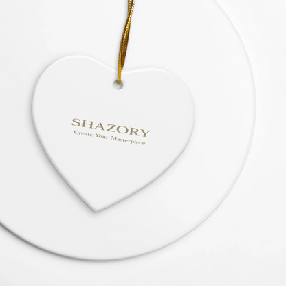 Color or size variation of personalized ceramic ornament — custom christmas gift