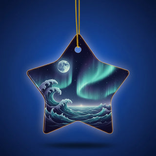 Side profile of custom ceramic ornament — personalized christmas gift detail