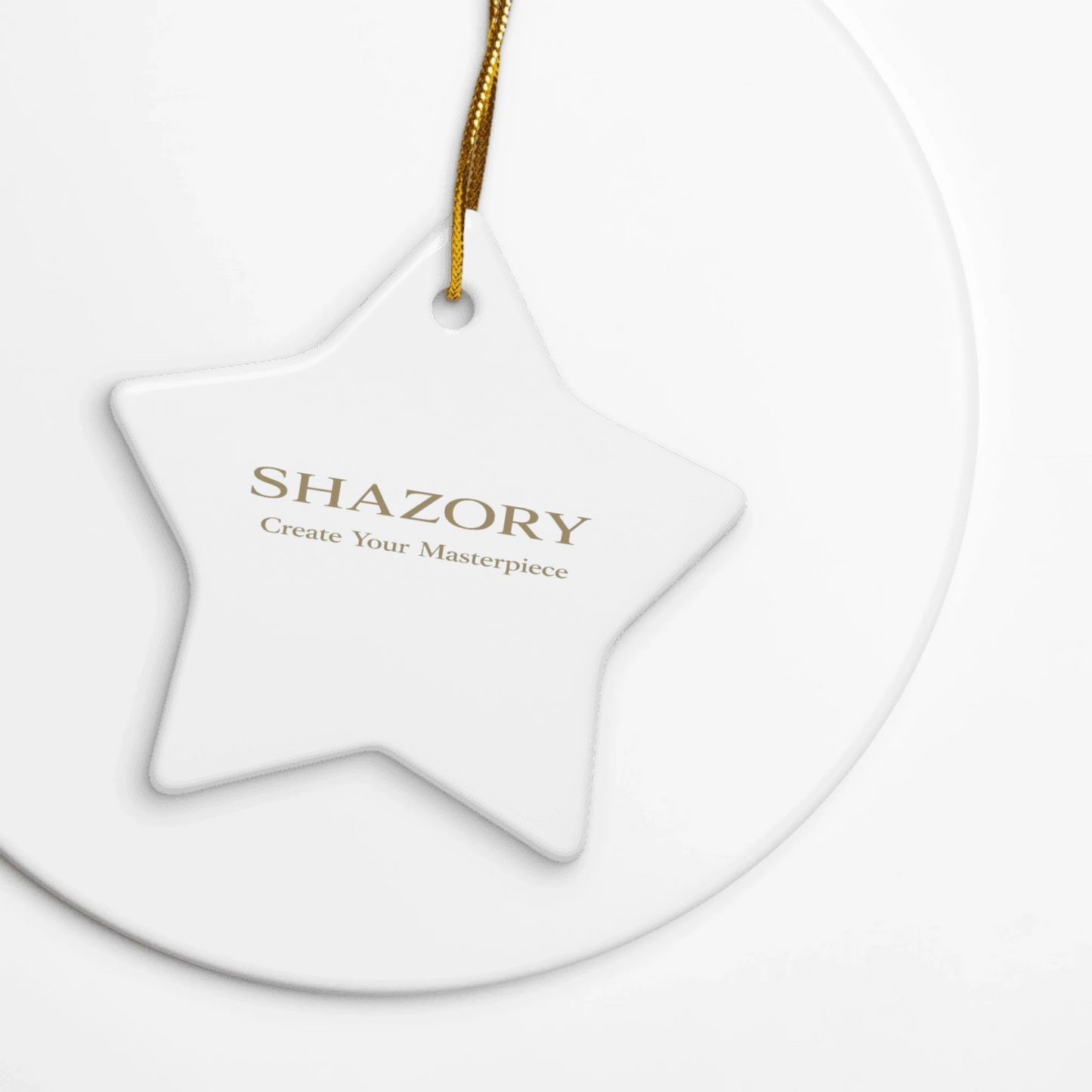 Back view of personalized ceramic ornament — custom ceramic ornament print quality