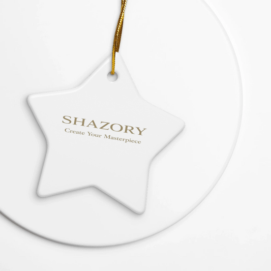 Back view of personalized ceramic ornament — custom ceramic ornament print quality