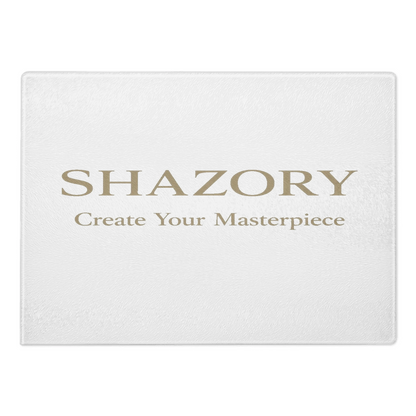 Front view of personalized glass cutting board — cutting board for everyday use