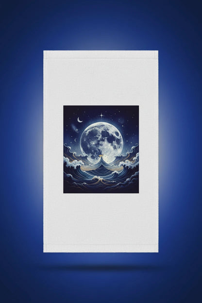 Lifestyle styling of personalized hand towel — bathroom decor ready for daily use