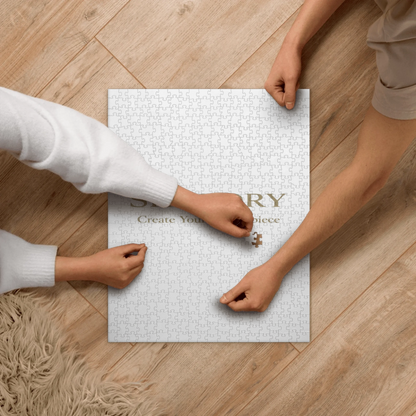 Alternate angle of custom jigsaw puzzle — personalized design with puzzle