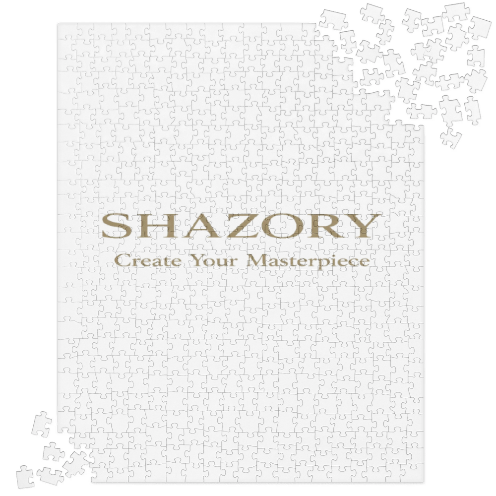 Detail texture macro of custom jigsaw puzzle — premium photo puzzle finish