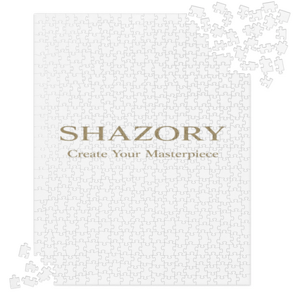 Detail texture macro of custom jigsaw puzzle — premium photo puzzle finish