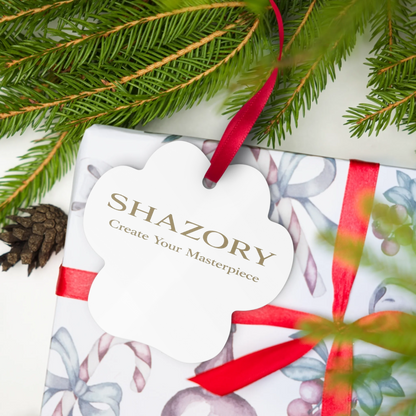 Custom metal ornament with personalized photo or design from Shazory