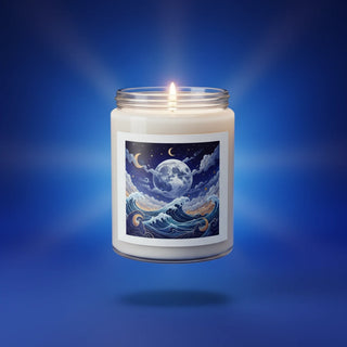Front view of personalized scented soy candle — home fragrance for everyday use