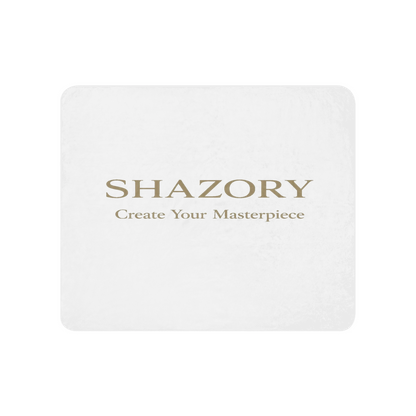 Top view of custom sublimated sherpa blanket — personalized photo design from Creator Studio