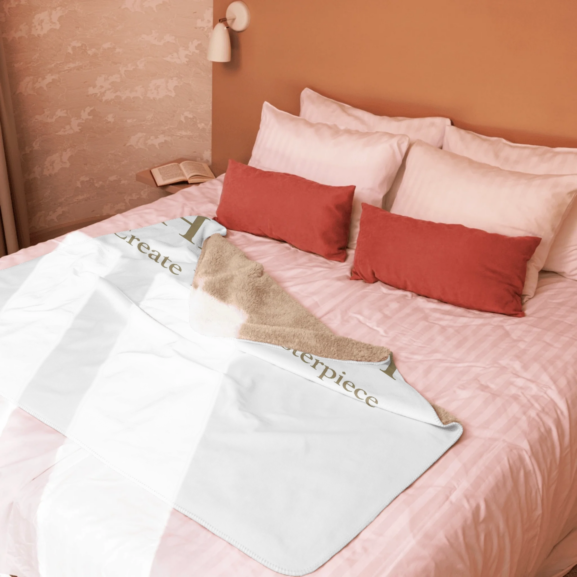 Custom sublimated sherpa blanket alternate styling — personalized couch decor for any occasion
