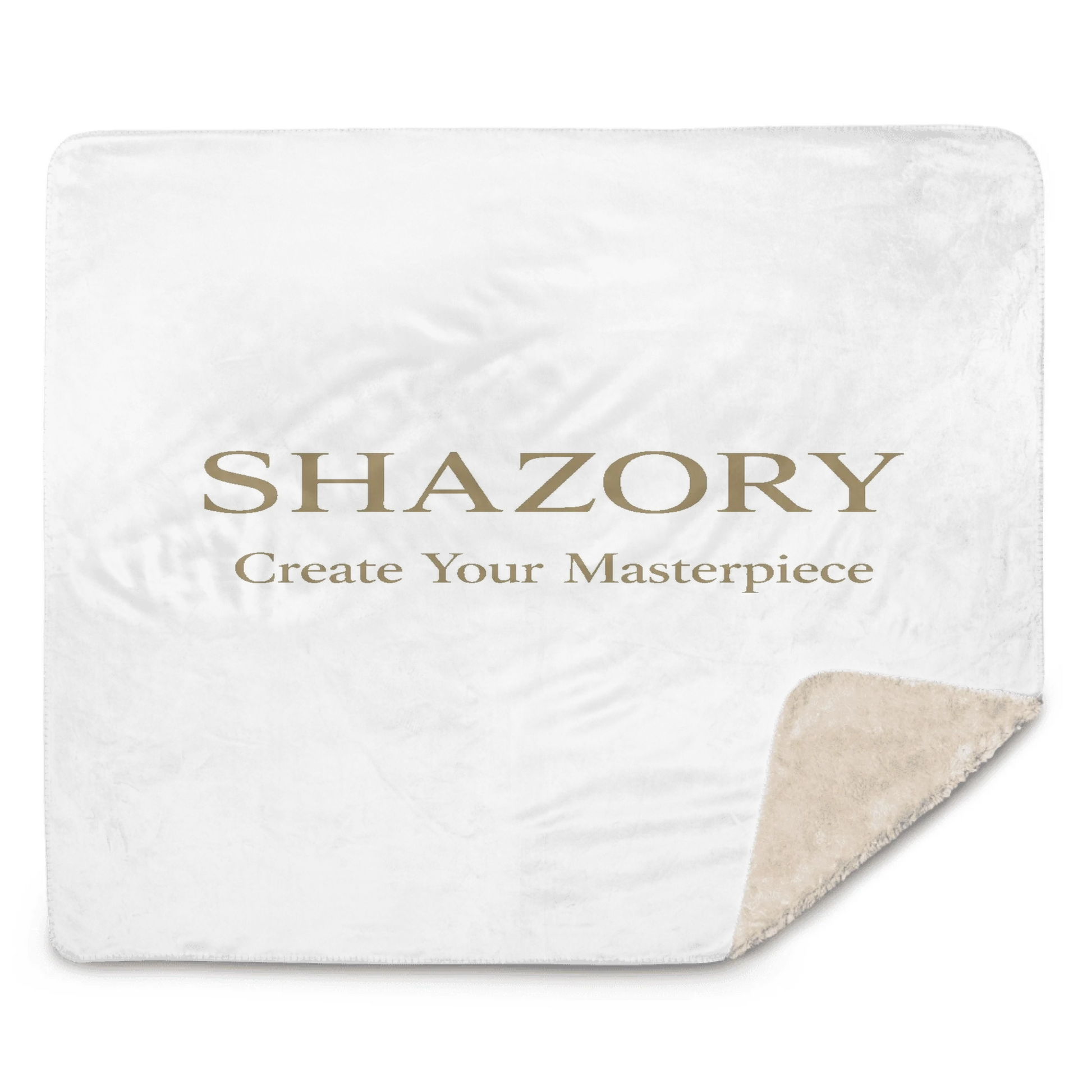 Detail texture macro of custom sublimated sherpa blanket — premium textile finish