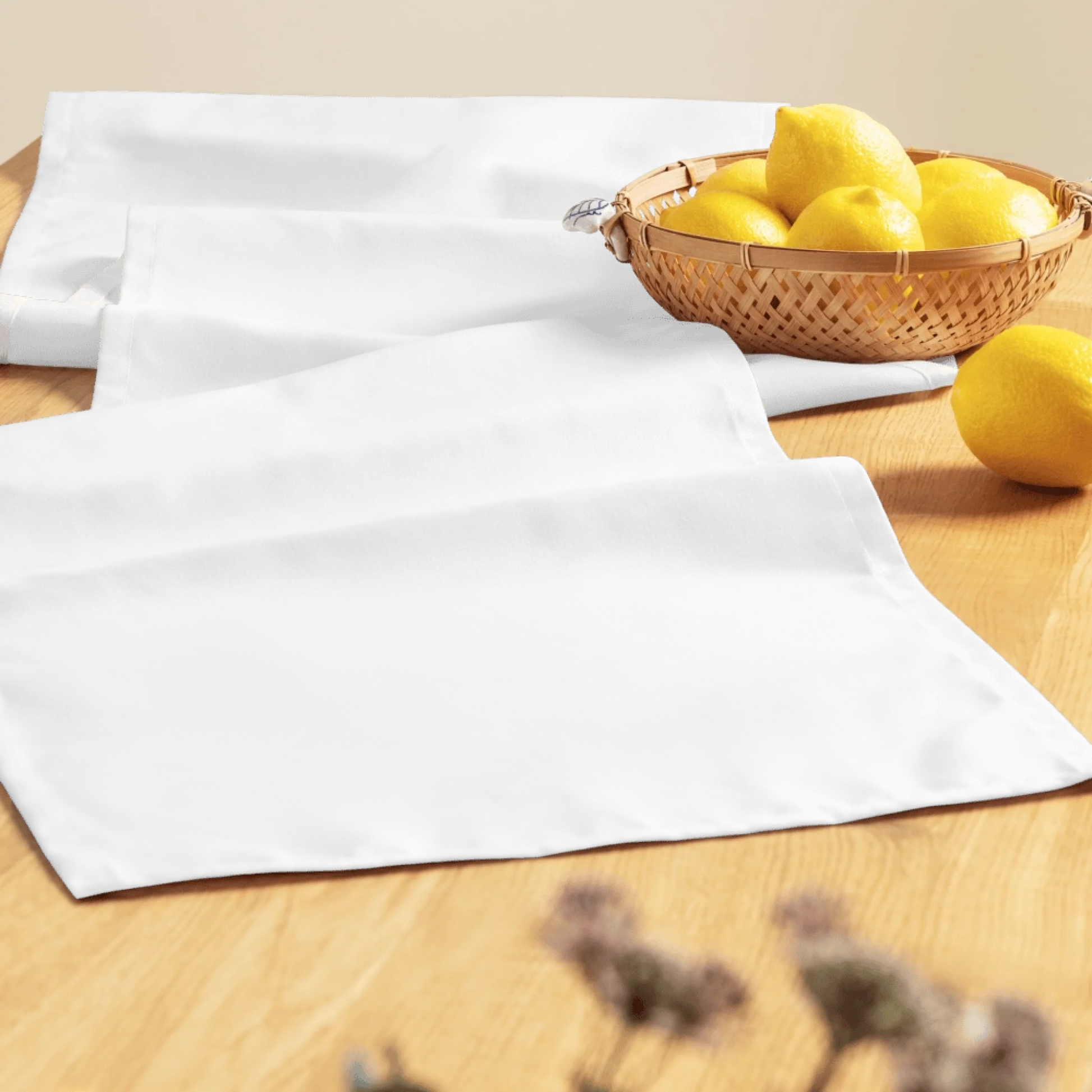 Detail texture macro of custom table runner — premium dining accessory finish