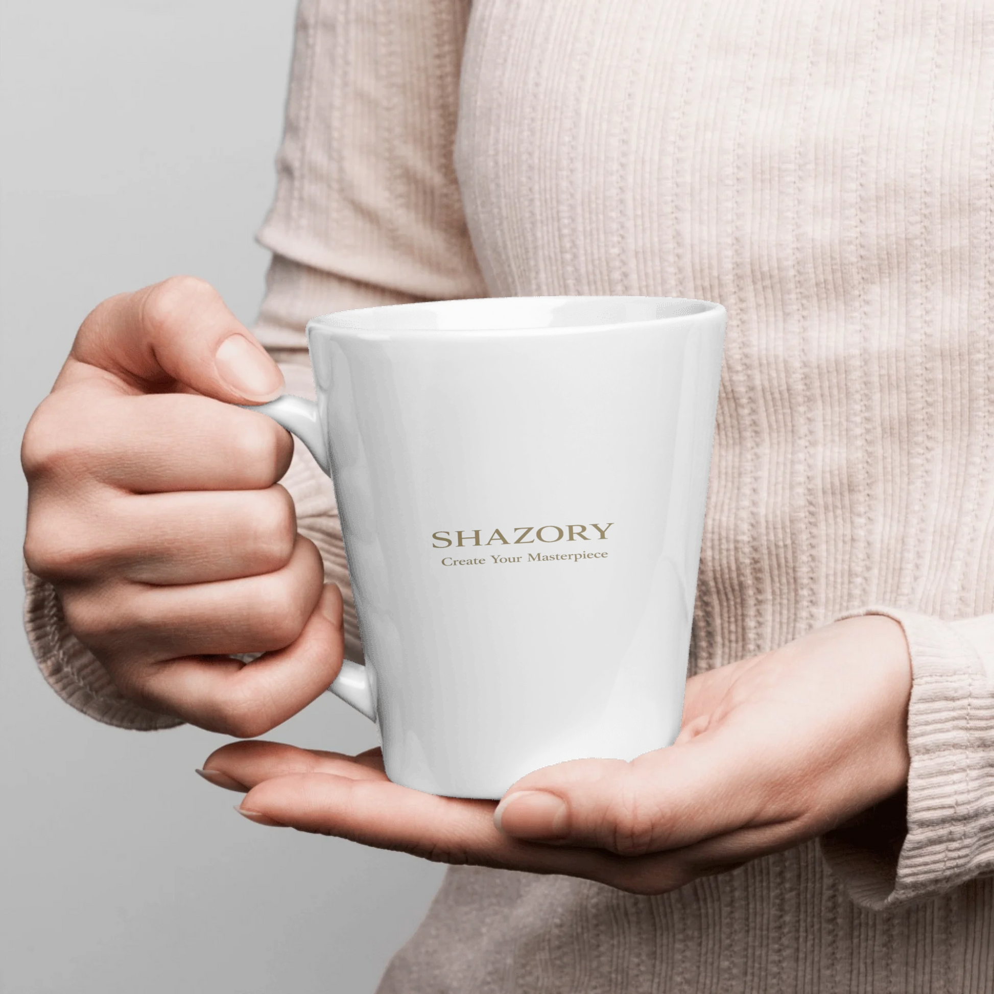 Custom latte mug with personalized photo or design from Shazory