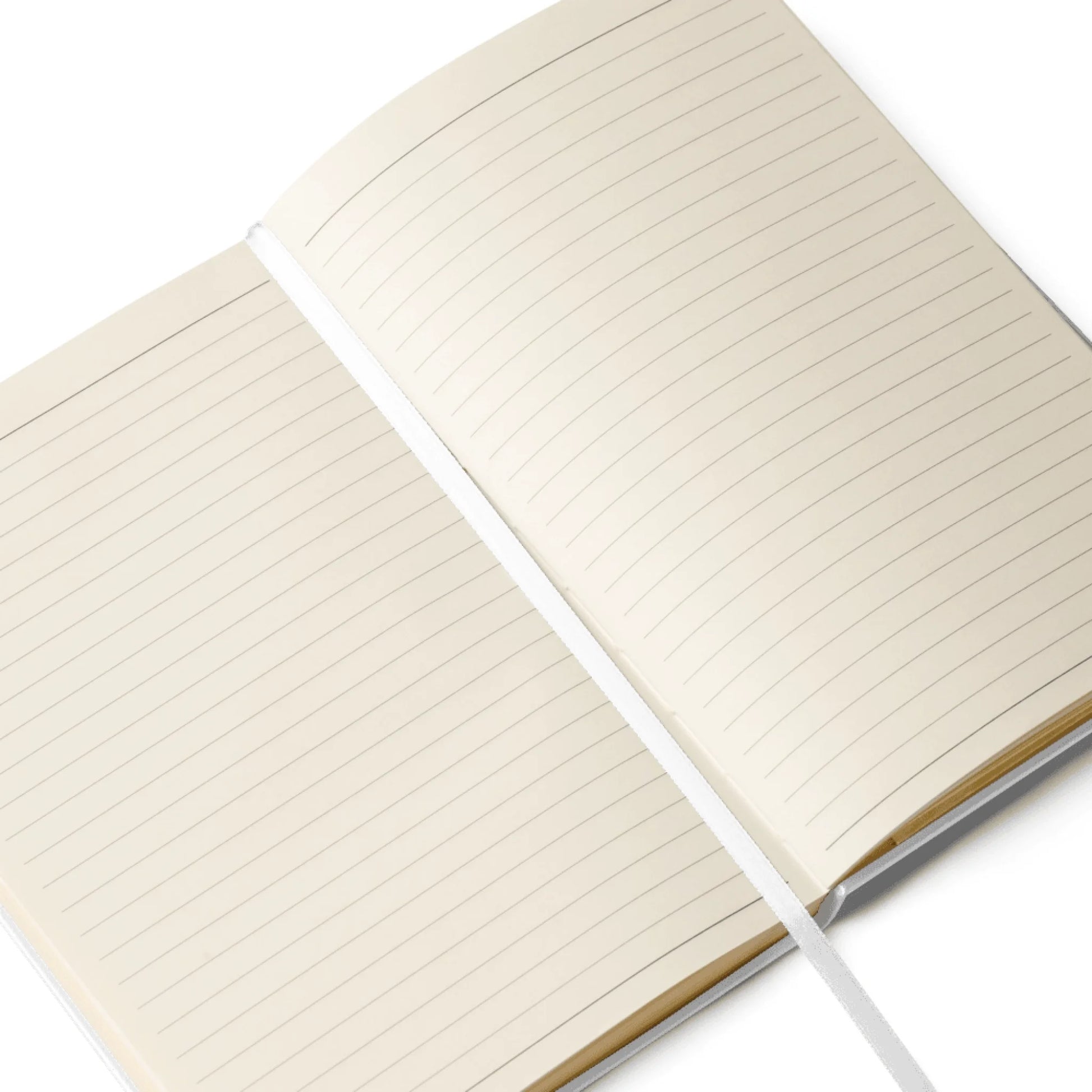 Alternate angle of custom journalbook hardcover bound notebook — personalized design with journal