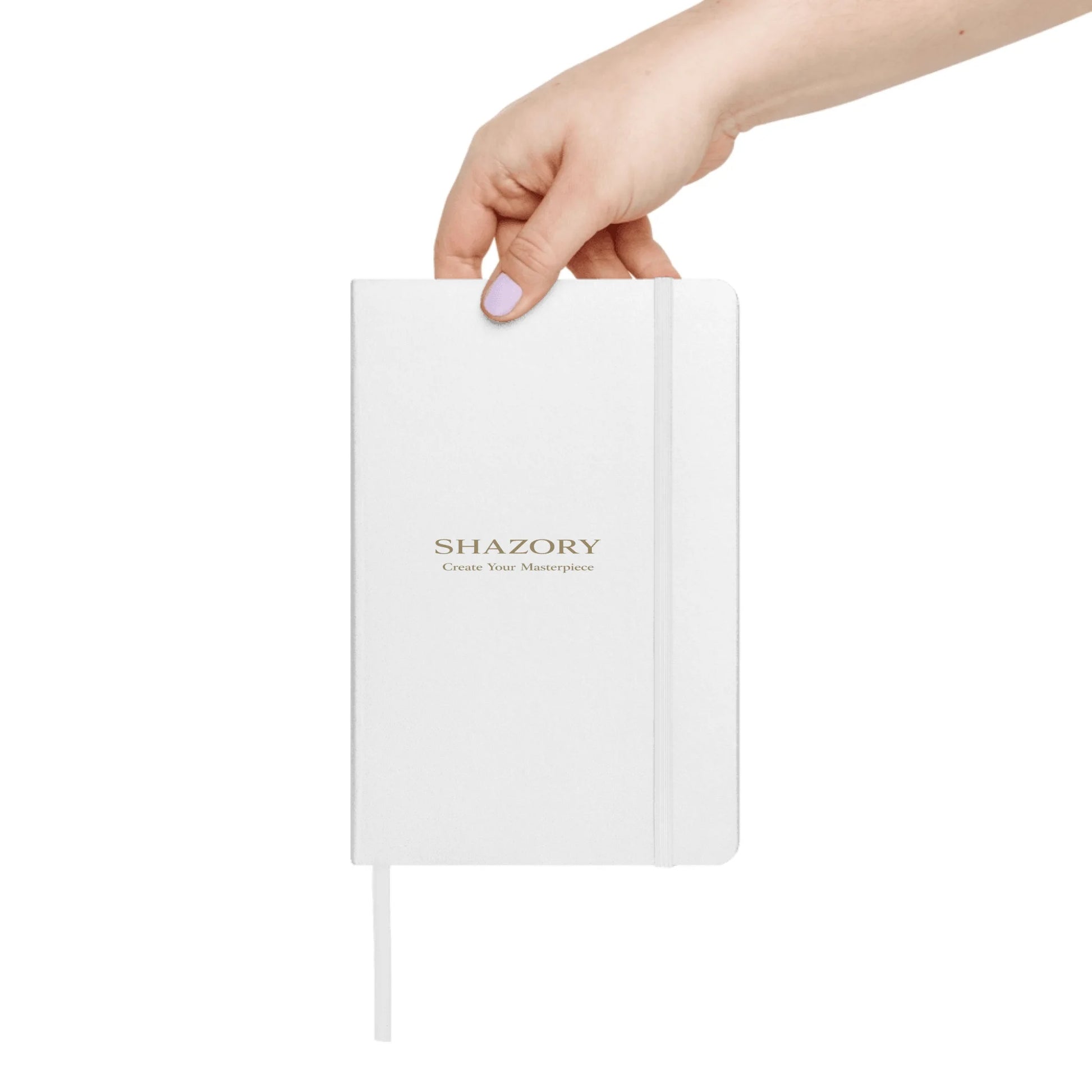 Lifestyle styling of personalized journalbook hardcover bound notebook — journal ready for daily use