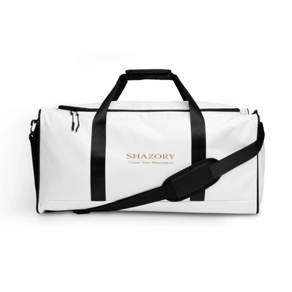 Custom all-over print duffle bag with personalized design from Shazory