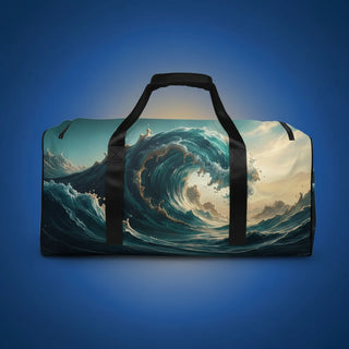 Front view of personalized all-over duffle bag — duffle bag for everyday use