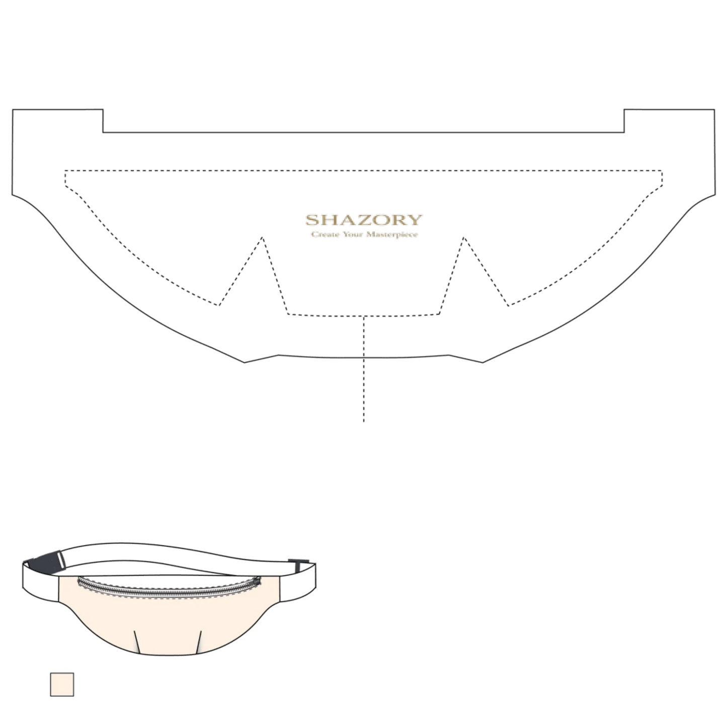 Custom all-over print fanny pack with personalized design from Shazory