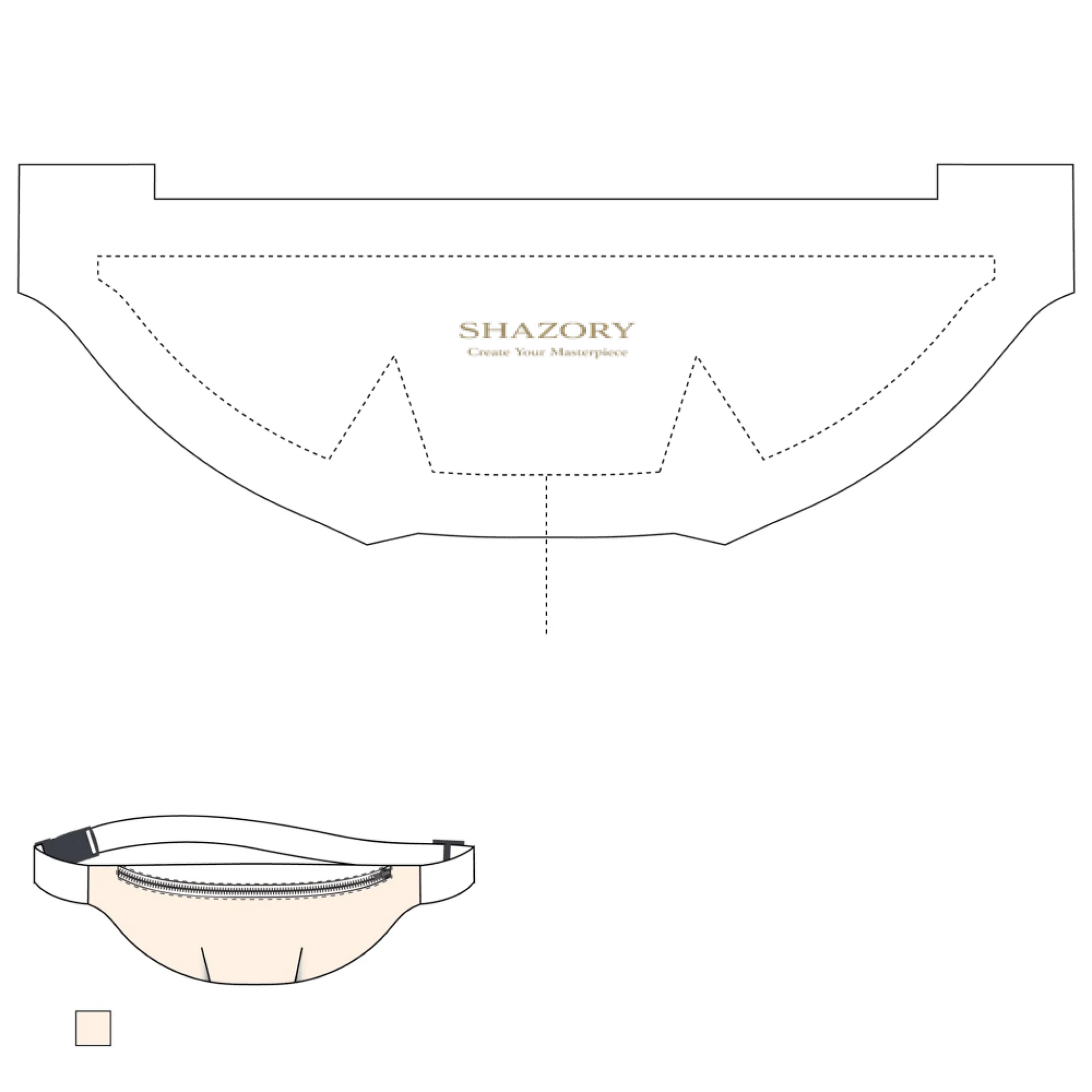 Custom all-over print fanny pack with personalized design from Shazory