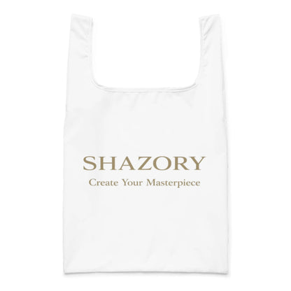 Lifestyle styling of personalized all-over market tote — all-over print bag ready for daily use
