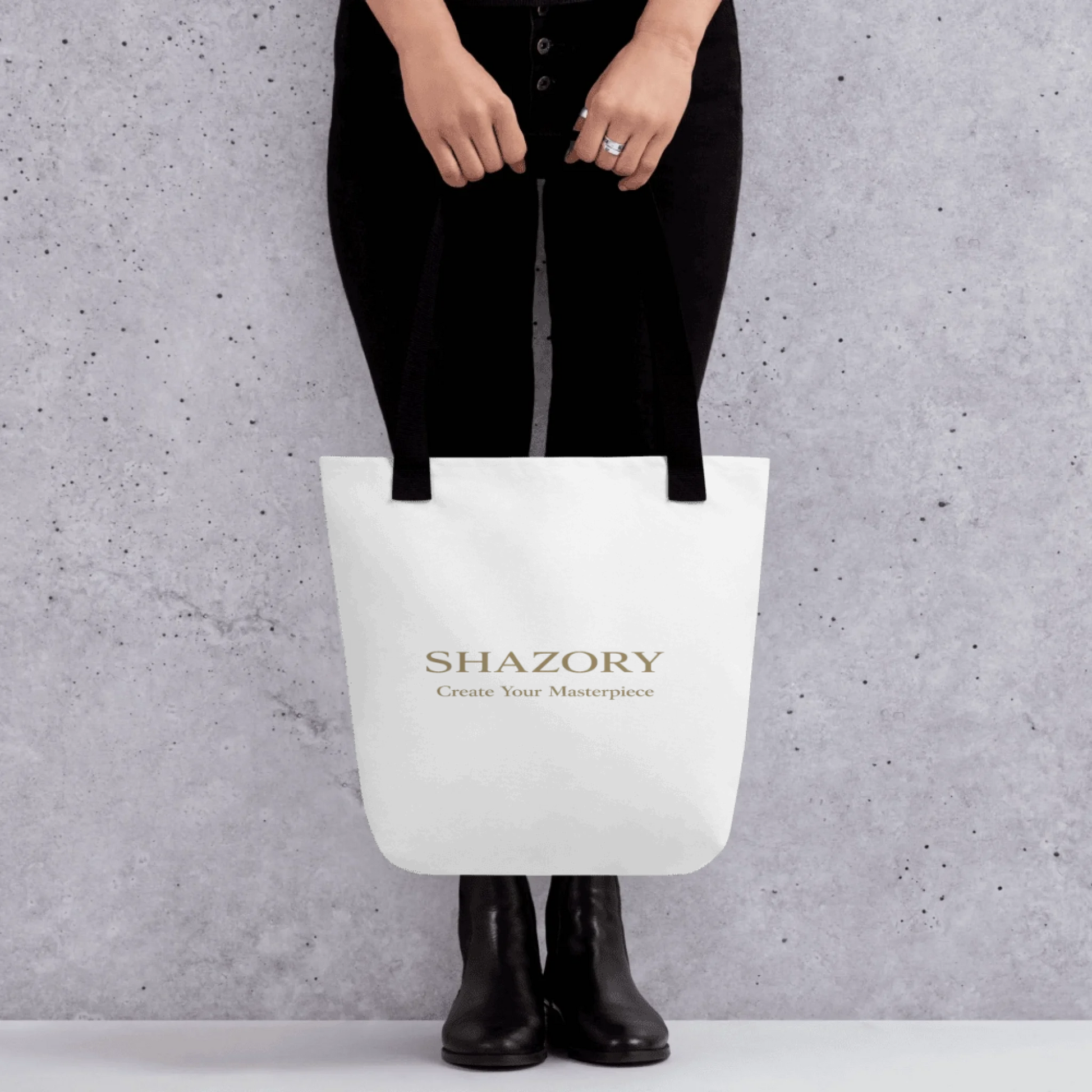 Close-up detail of custom photo print on all-over tote bag — tote bag surface texture