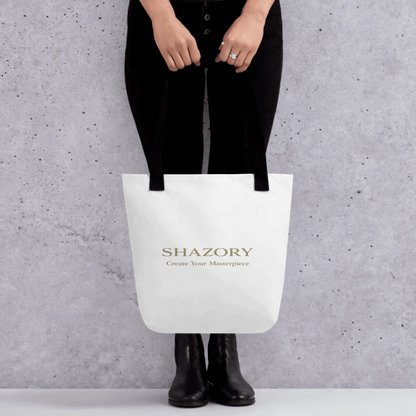 Close-up detail of custom photo print on all-over tote bag — tote bag surface texture