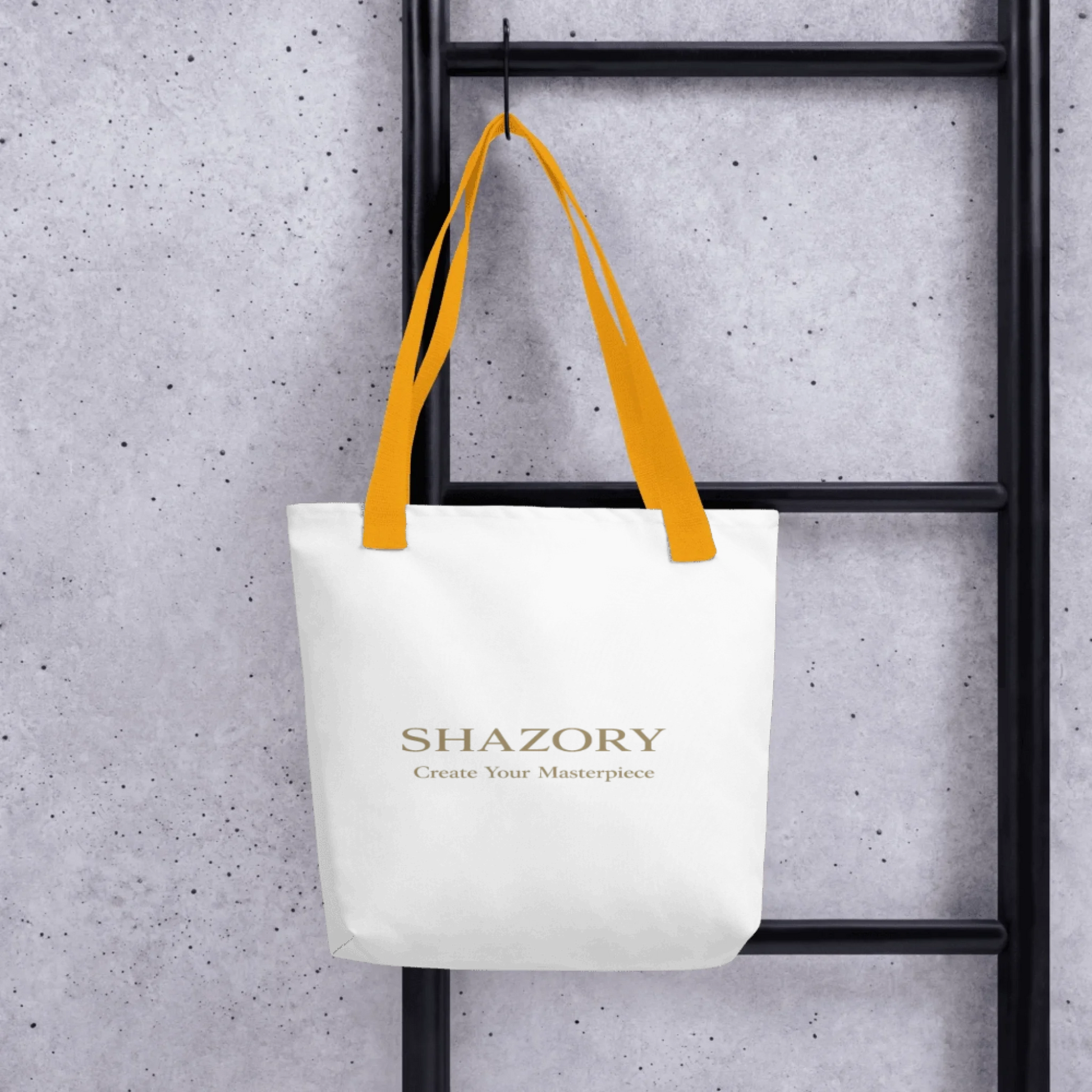 Alternate angle of custom all-over tote bag — personalized design with all-over print bag