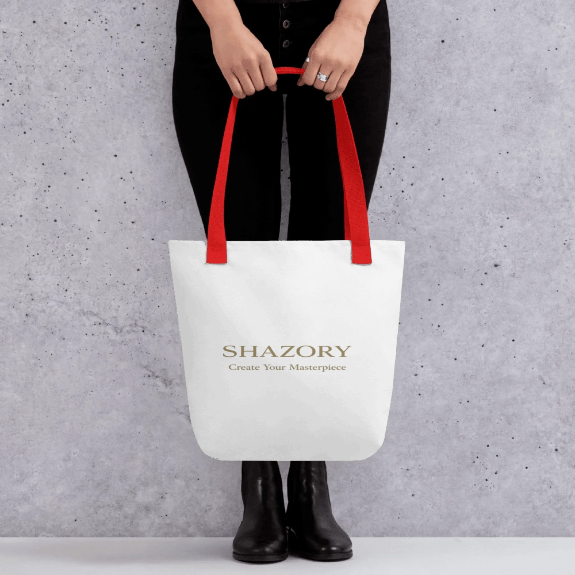 Made-to-order Shazory all-over tote bag — personalized all-over print bag gift