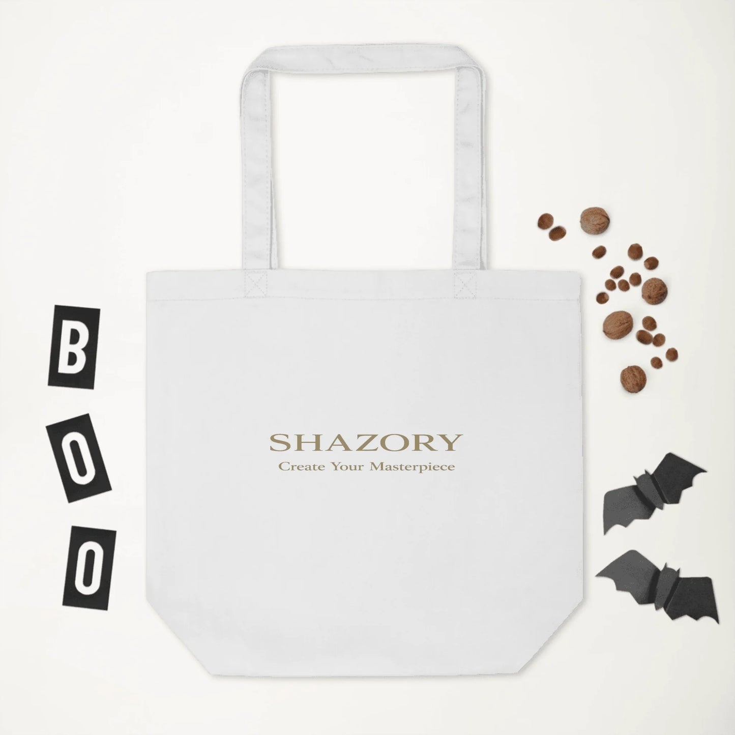 Close-up detail of custom photo print on organic cotton tote bag — everyday bag surface texture