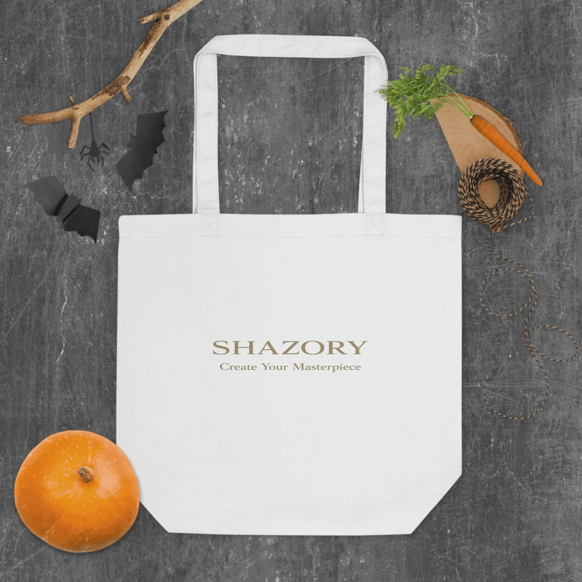 Custom organic cotton tote bag with personalized photo or design from Shazory