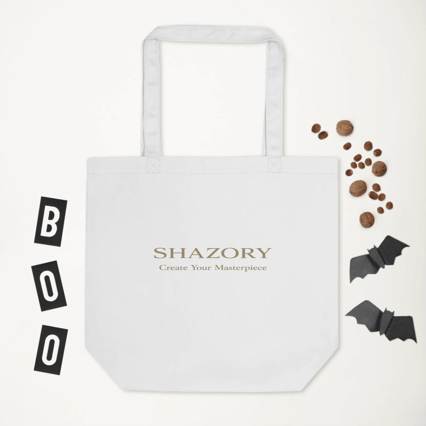 Alternate angle of custom organic cotton tote bag — personalized design with tote bag
