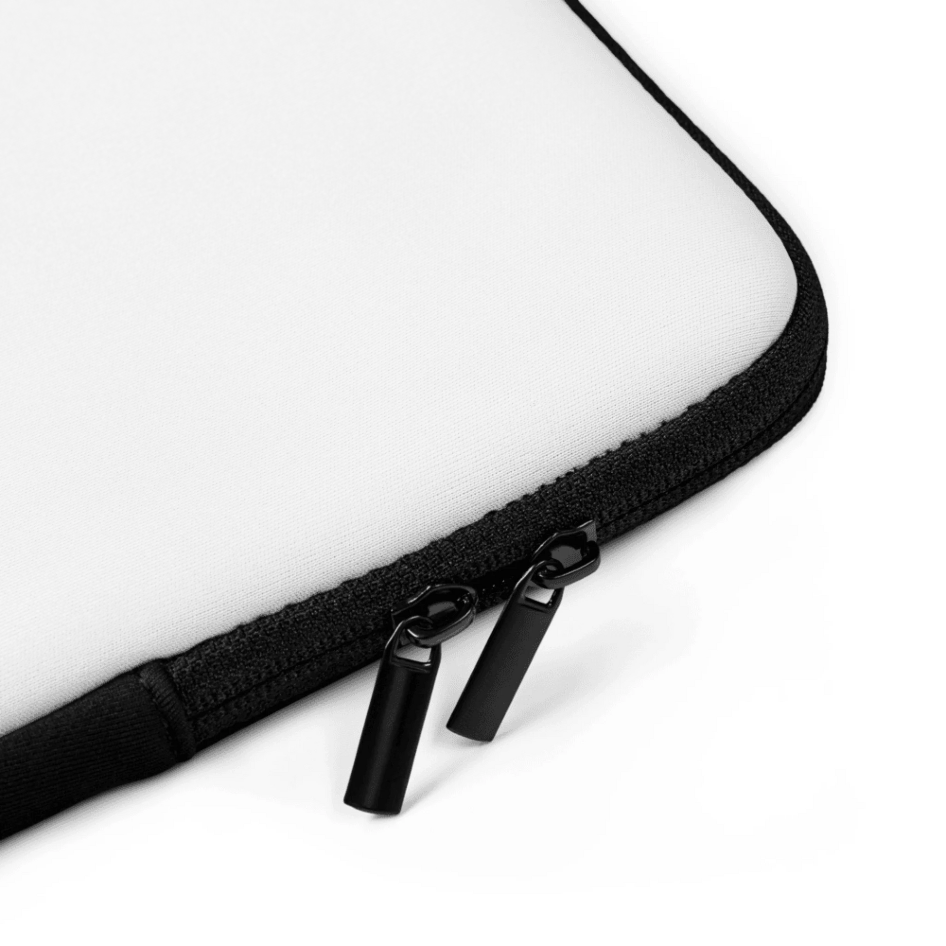 Detail texture macro of custom neoprene laptop sleeve — premium neoprene sleeve finish