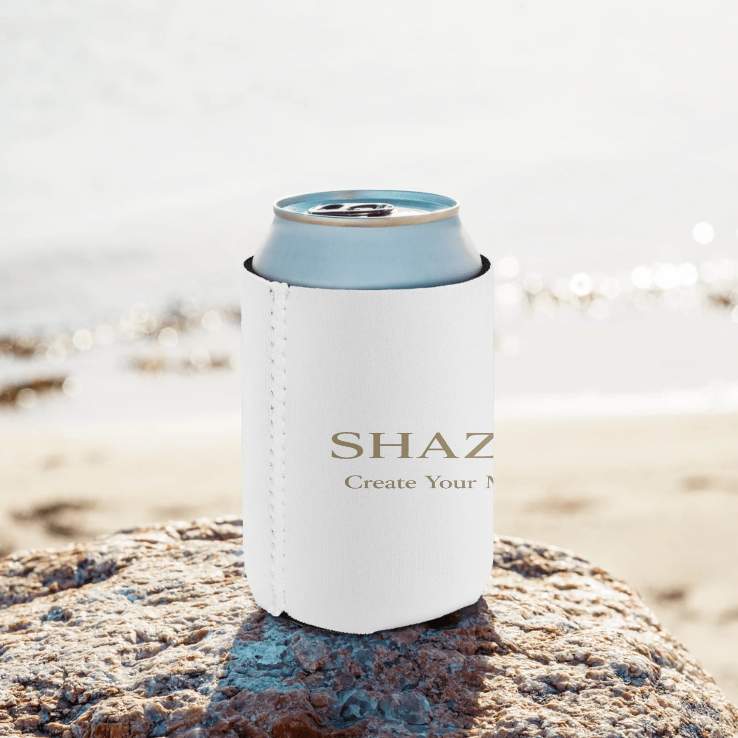 Custom can cooler with personalized photo or design from Shazory