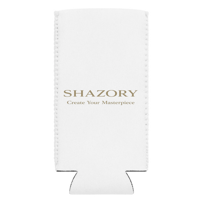 Alternate angle of custom can cooler — personalized design with bbq accessory
