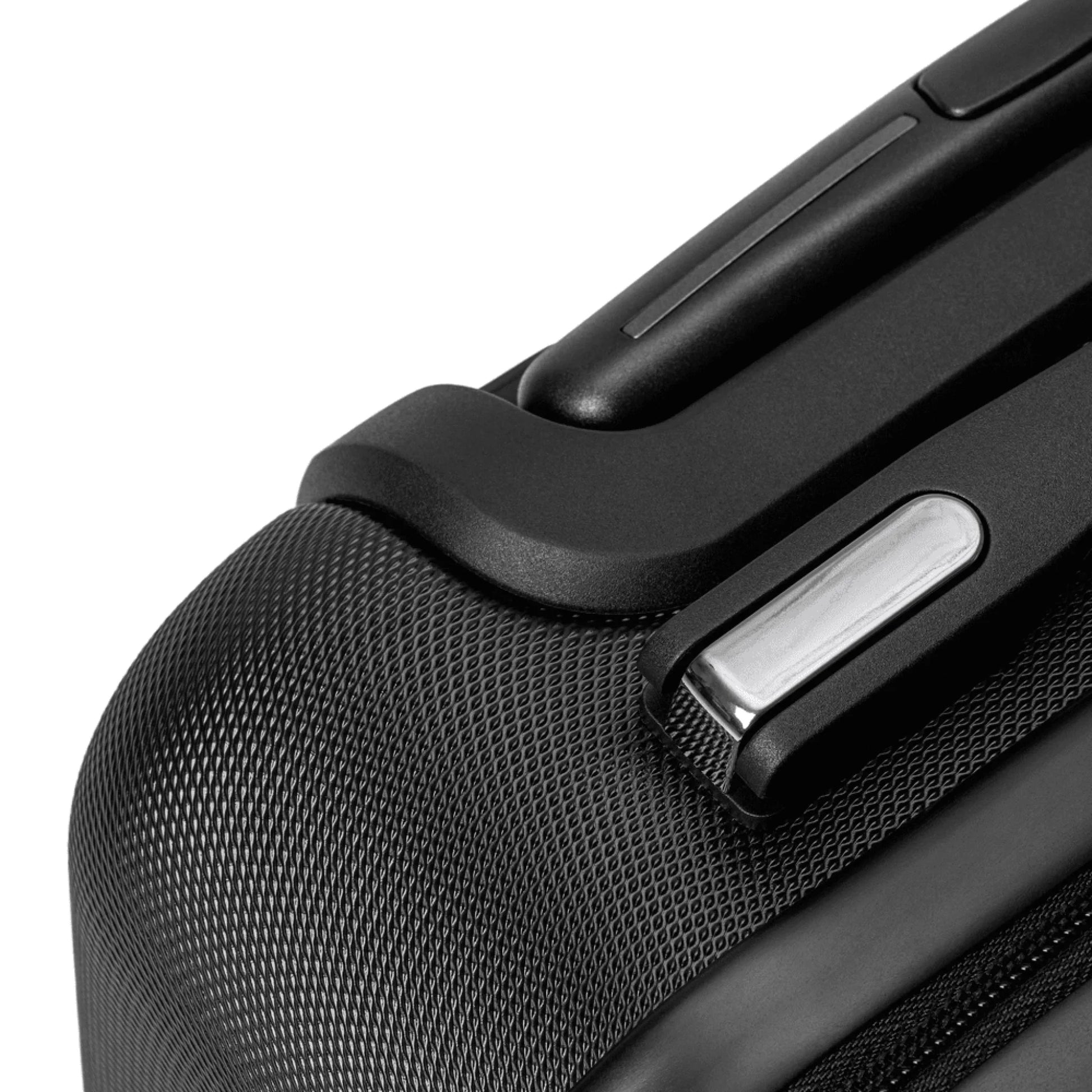 Detail texture macro of custom suitcase — premium suitcase finish